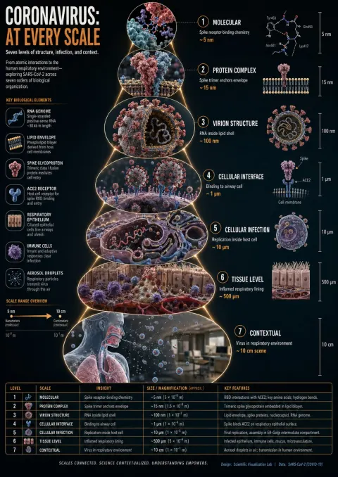 Coronavirus Scale Zoom Science Infographic
