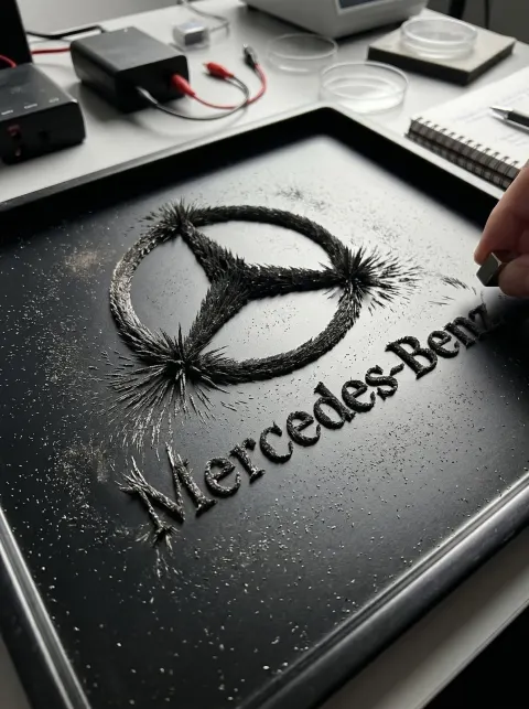 Magnetic Field Iron Filings Logo Physical Imaging