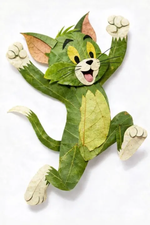 Creative Leaf Collage Character Portrait
