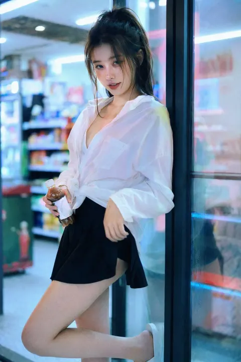 Late Night Convenience Store Neon Girl