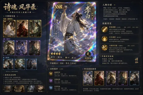 Ancient Style Poet Holographic Collectible Card