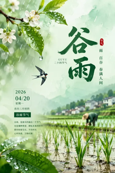 2026 Guyu Solar Term Aesthetic Poster Design