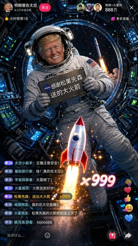 Trump Space Live Stream Tops Ten Million