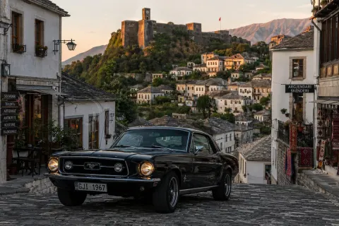 Social Media Post - Classic Car in Scenic Location