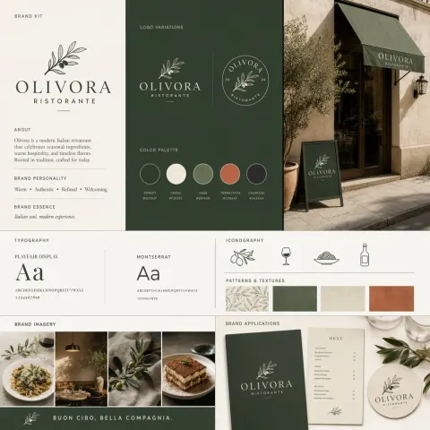 Infographic / Edu Visual - Italian Restaurant Brand Kit Board