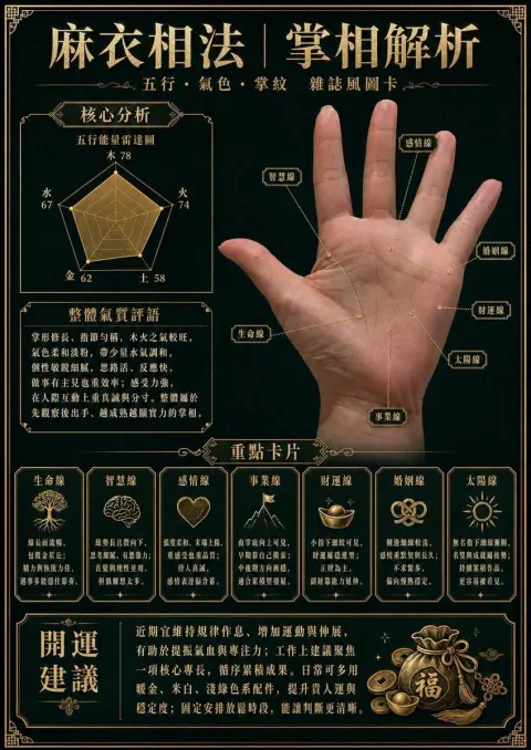 Infographic / Edu Visual - Palmistry Analysis Card Generator