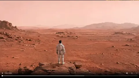 YouTube Thumbnail - Astronaut on a Red Desert World