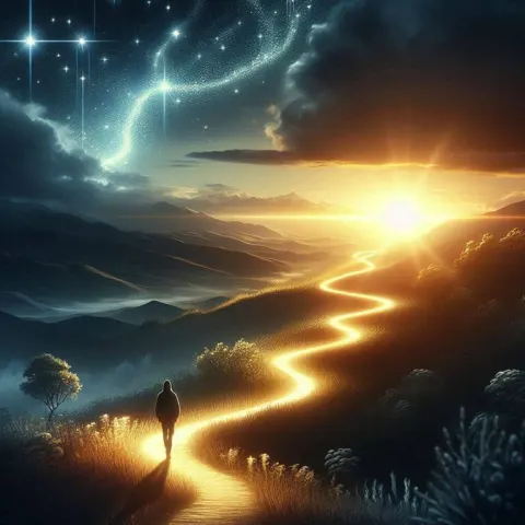 Journey of Life: Lone Figure Path
