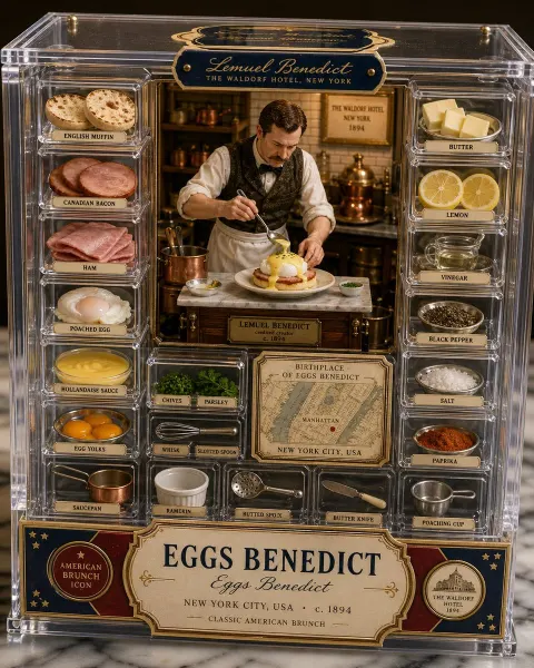 E-commerce Main Image - Luxury Eggs Benedict Diorama Box