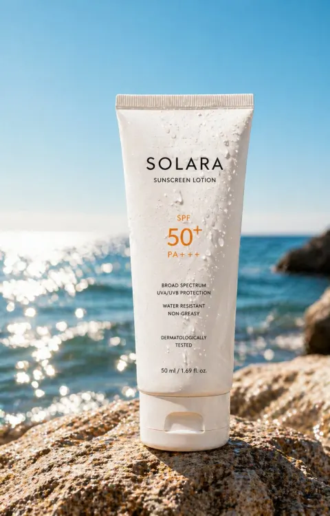 E-commerce Main Image - Luxury Sunscreen Product Shot