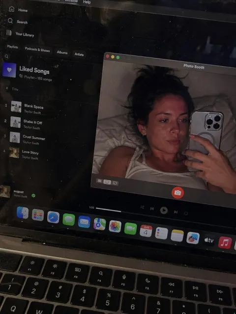 Late Night Lazy Selfie on a Laptop Screen