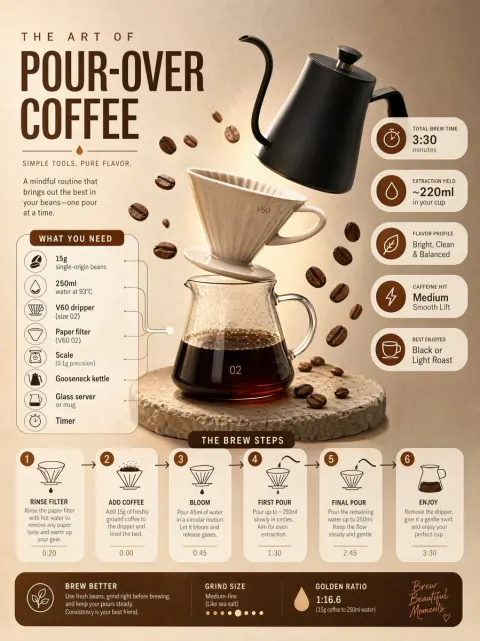 Modern Pour Over Coffee Infographic