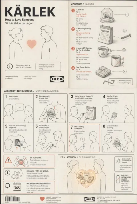 IKEA Style Instruction Manual for Falling in Love
