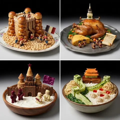 Four Revolutions Food Miniature Painting