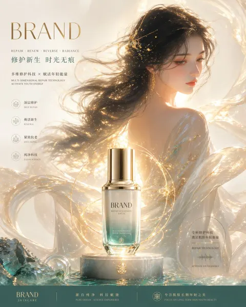 Minimal Oriental Aesthetic Skincare Ad Campaign
