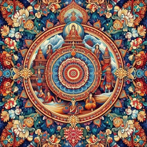 Nepal Cultural Kaleidoscope Art
