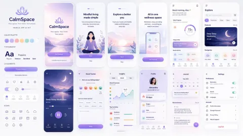 Healing Style Mental Health App UI Kit