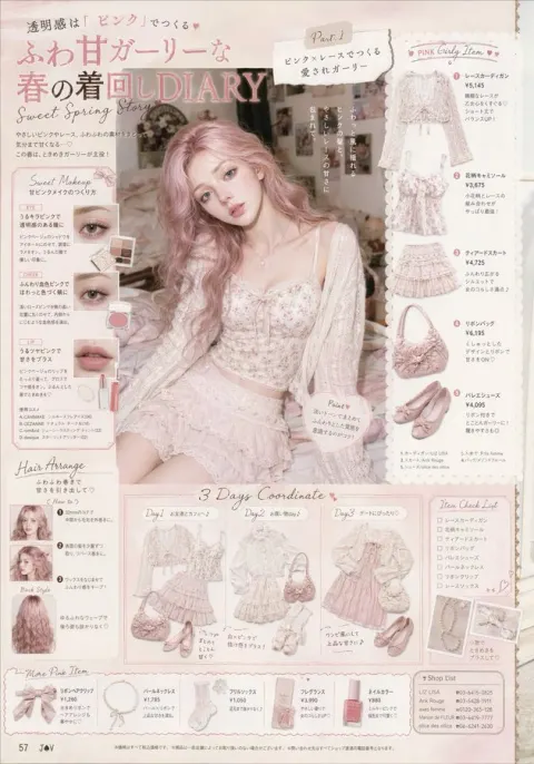 Y2K Sweet Style Girl Magazine Inner Page