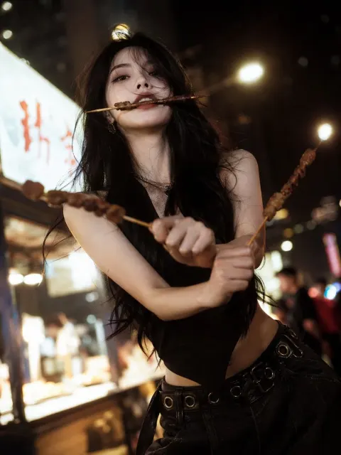 Aloof Beauty Night Market BBQ Three Sword Style