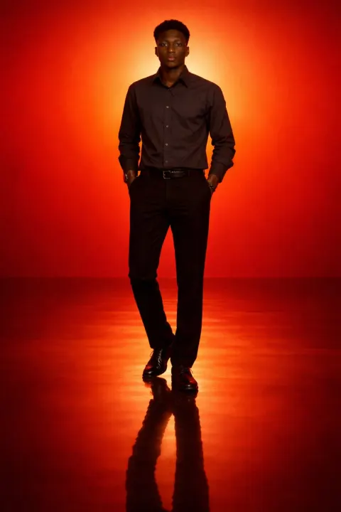 Lonely Silhouette in an Orange Red Gradient