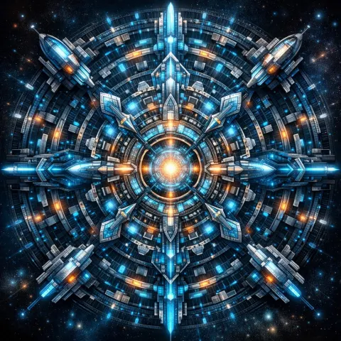 Cyberpunk Sci Fi Mandala