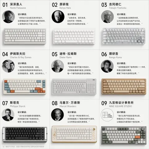 Mechanical Keyboard Designs by Nine Masters