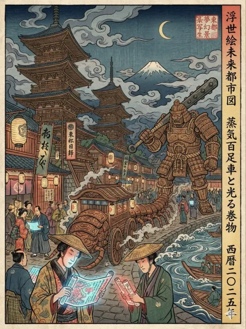 Edo Ukiyo-e Cyber Reimagined