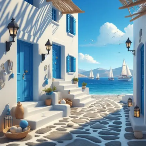 Picturesque Greek Island Scene