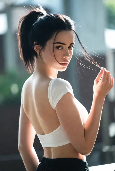 Elegant Poolside Portrait