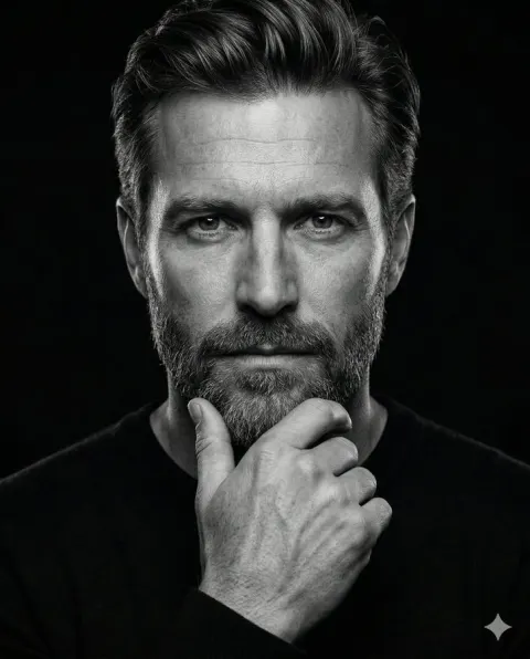Monochrome Thinker Portrait
