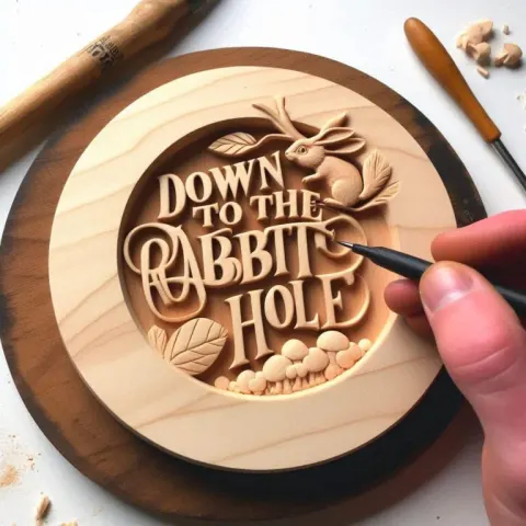 Beechwood Plaque: “Down the Rabbit Hole I Go”