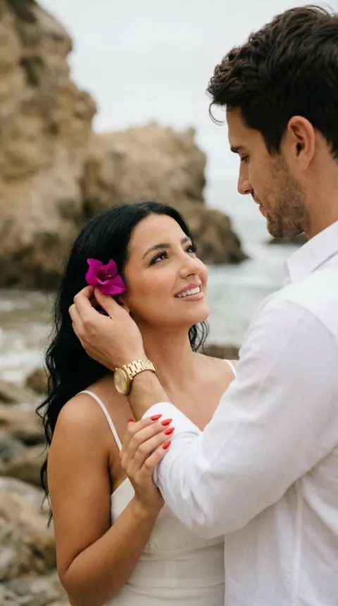 Romantic Beach Couple Moment