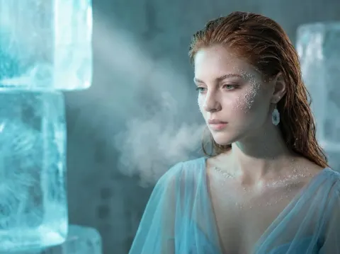 Surreal Ice Sculptor Fashion Portrait