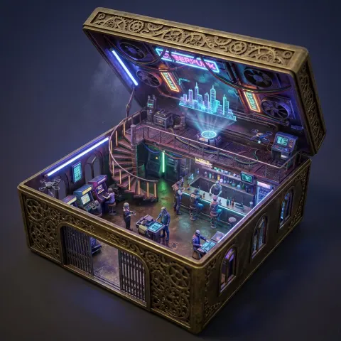 Cyberpunk Bar Miniature Diorama