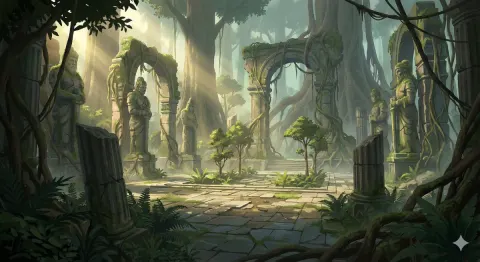 Ancient Jungle Ruins Dawn