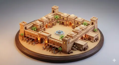 Desert Caravan Inn Miniature Diorama