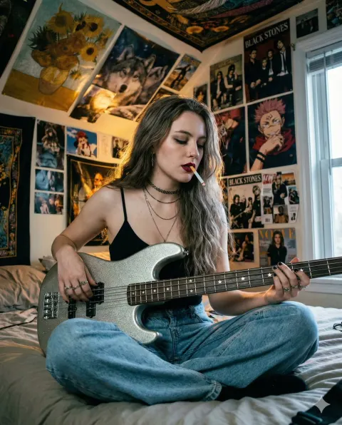 Grunge Bass Girl Bedroom
