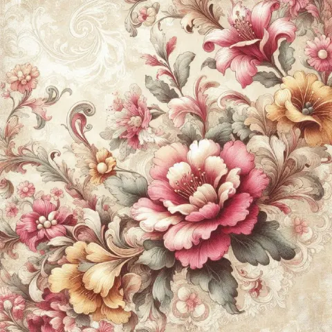 Vintage Floral Watercolor Pattern