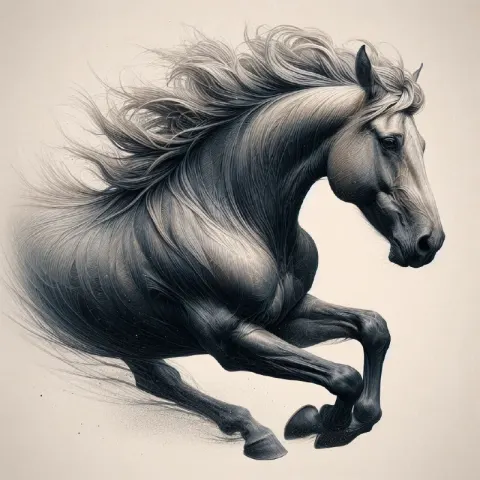 Young Stallion in Vintage Photography