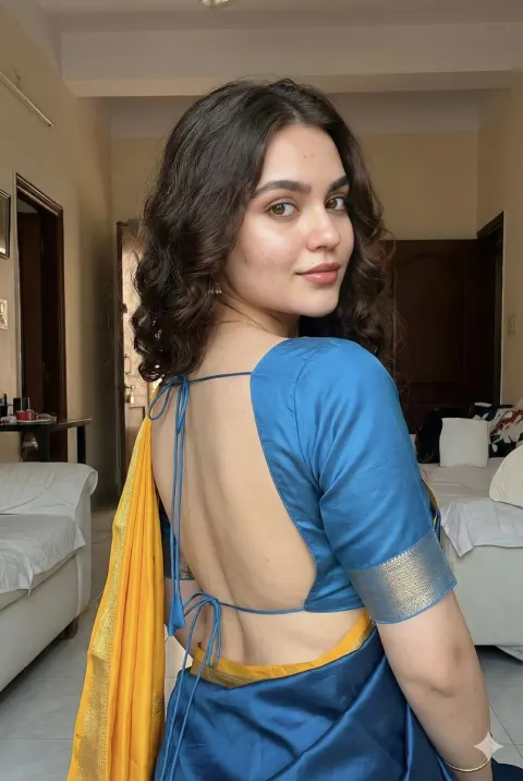 Satin Saree Backward Glance