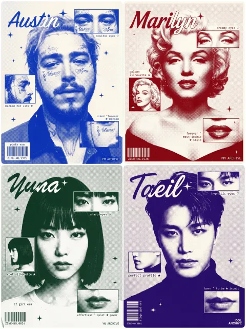Retro Risograph Fan Zine Poster Design