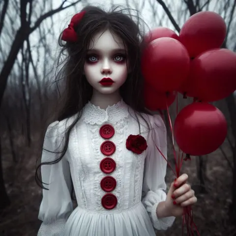 12-Year-Old Girl with Red Balloons