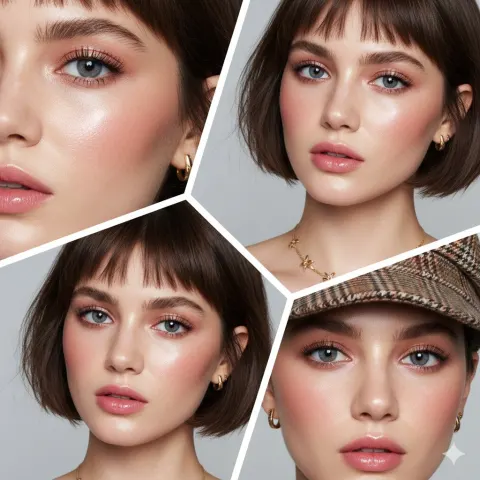 Glass Skin Doll Makeup Collage