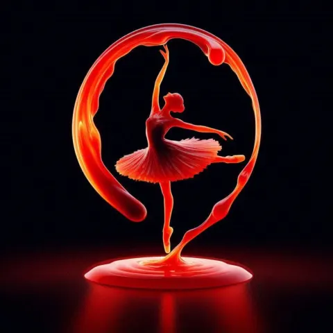 Glowing Red Wax Ballerina Figurine