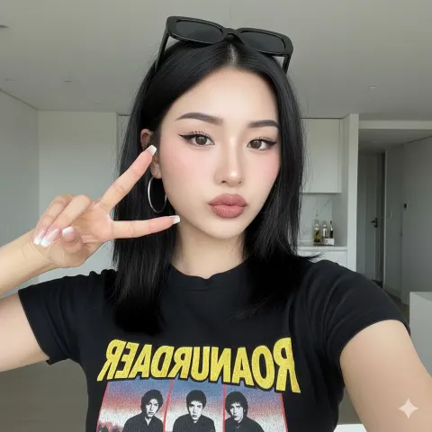 Cute Cool Girl Selfie Moment