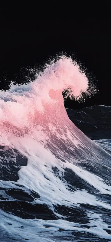 Minimalist Pink Wave Surrealist Night