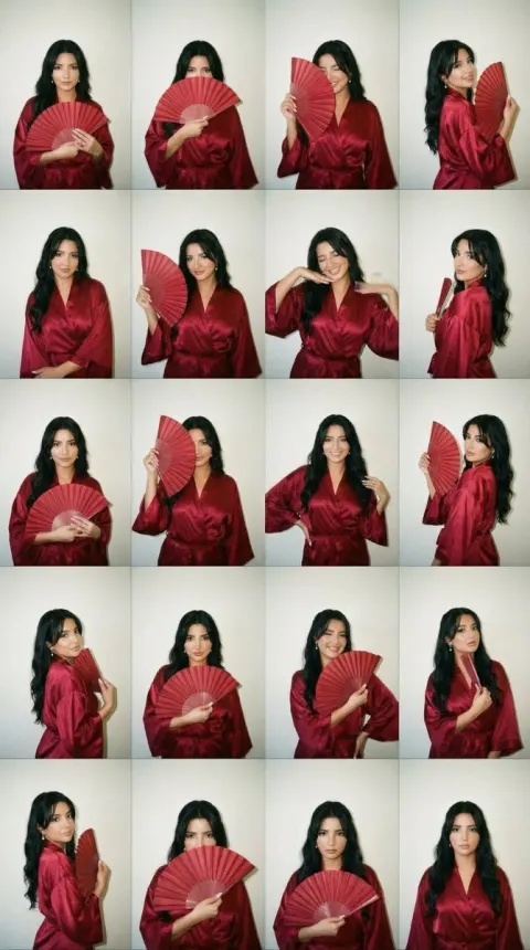 Red Kimono Photo Grid