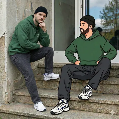 Mixed Reality Urban Street Portrait Art