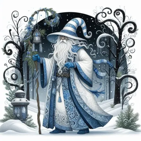 A Whimsical Elderly Winter Wizard