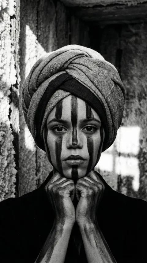 Obsidian Ritual Avant-Garde Portrait